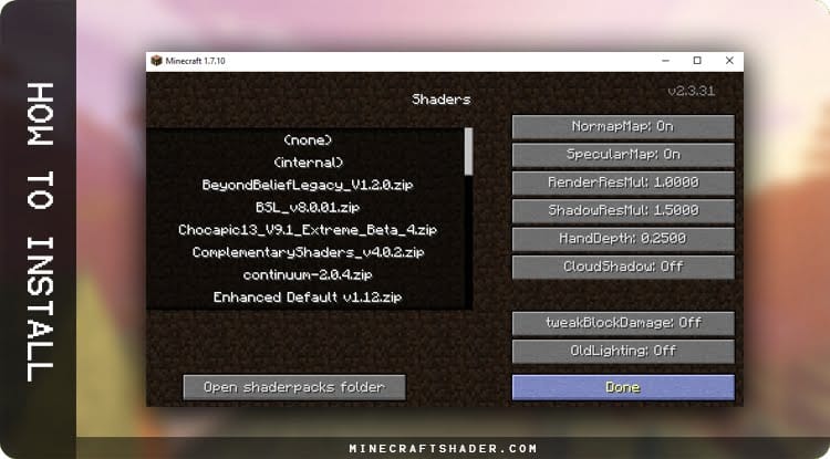 old shaders for minecraft